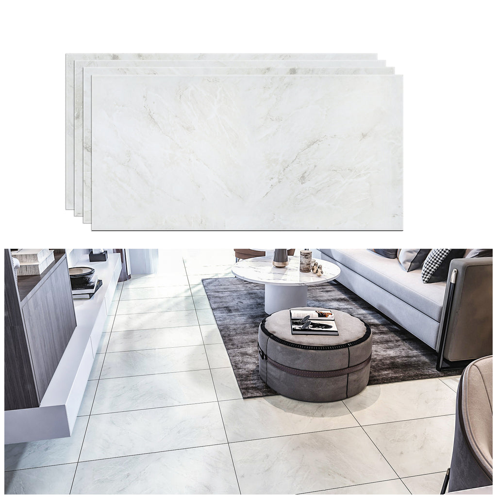 VEELIKE Grey Marble Floor Tile Stickers 12''×24''