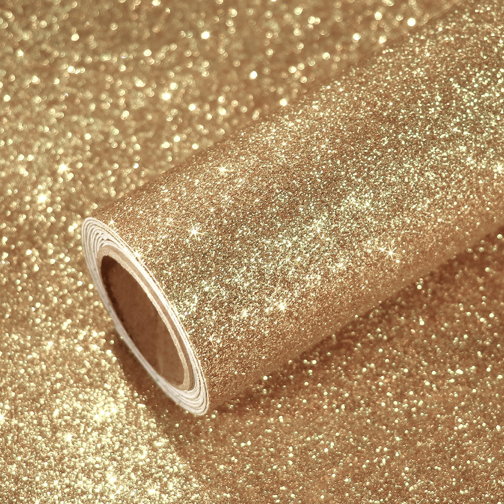 VEELIKE Champagne Gold Glitter Contact Paper