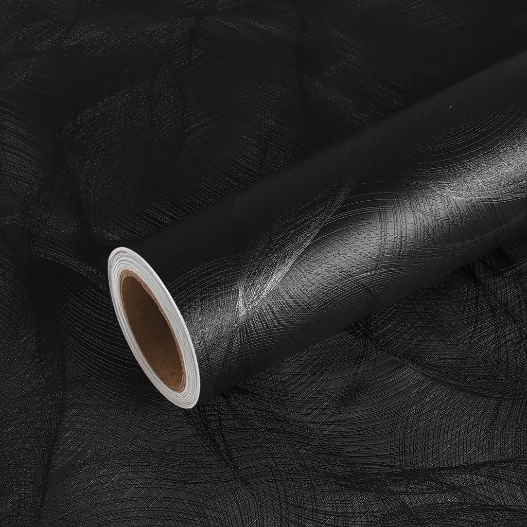 VEELIKE Textured Black Geometric Wallpaper
