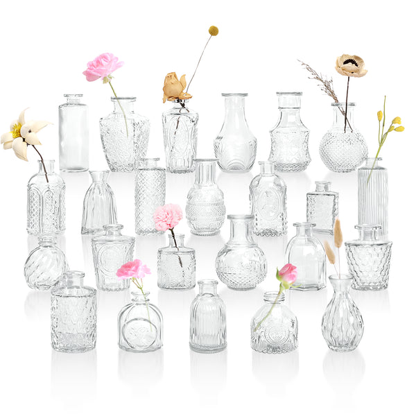 GarDream Clear Small Glass Bud Vases