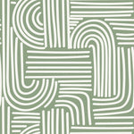 VEELIKE Sage Green Geometric Wallpaper