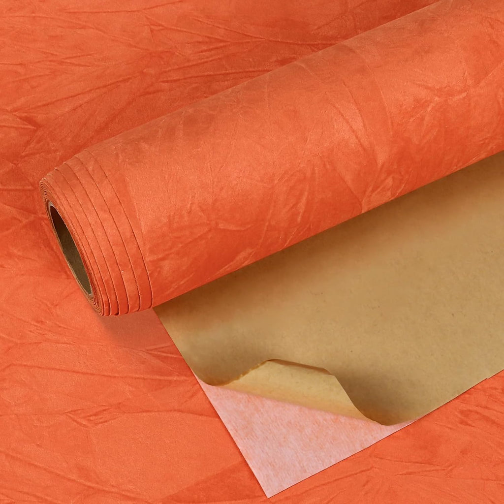 VEELIKE Self Adhesive Orange Crushed Velvet Flocking Fabric