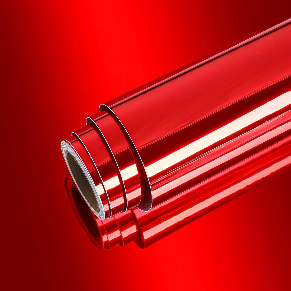 VEELIKE Self Adhesive Metallic Red Mirror Vinyl