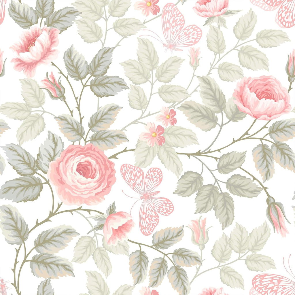 VEELIKE Soft Pink Roses Peel and Stick Wallpaper