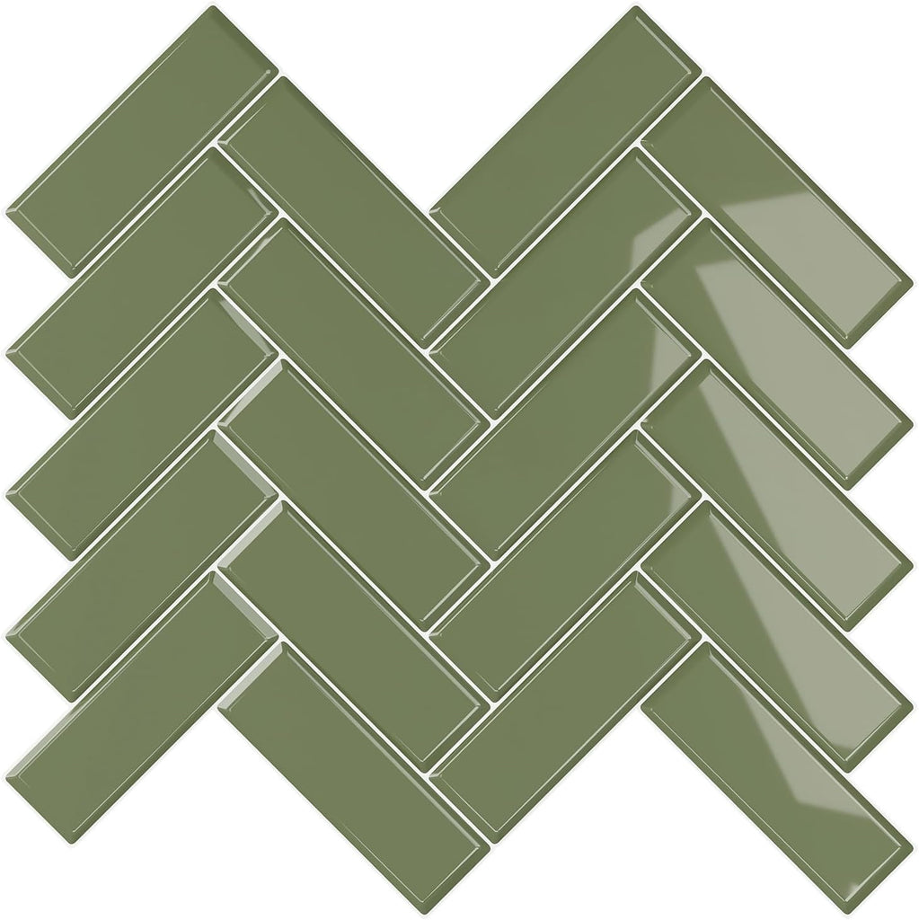 VEELIKE Olive Green Kitchen Backsplash Tiles