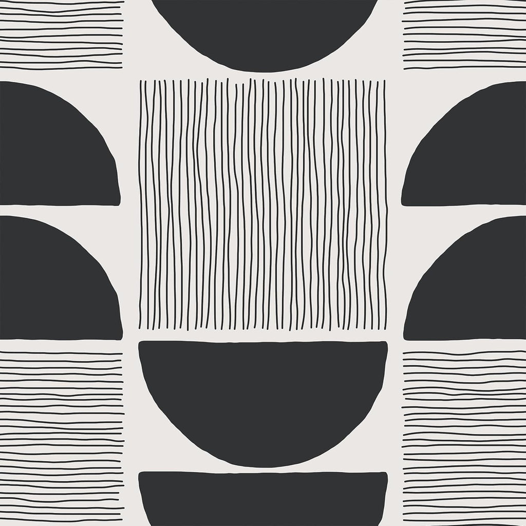 VEELIKE Black and White Mid Century Wallpaper