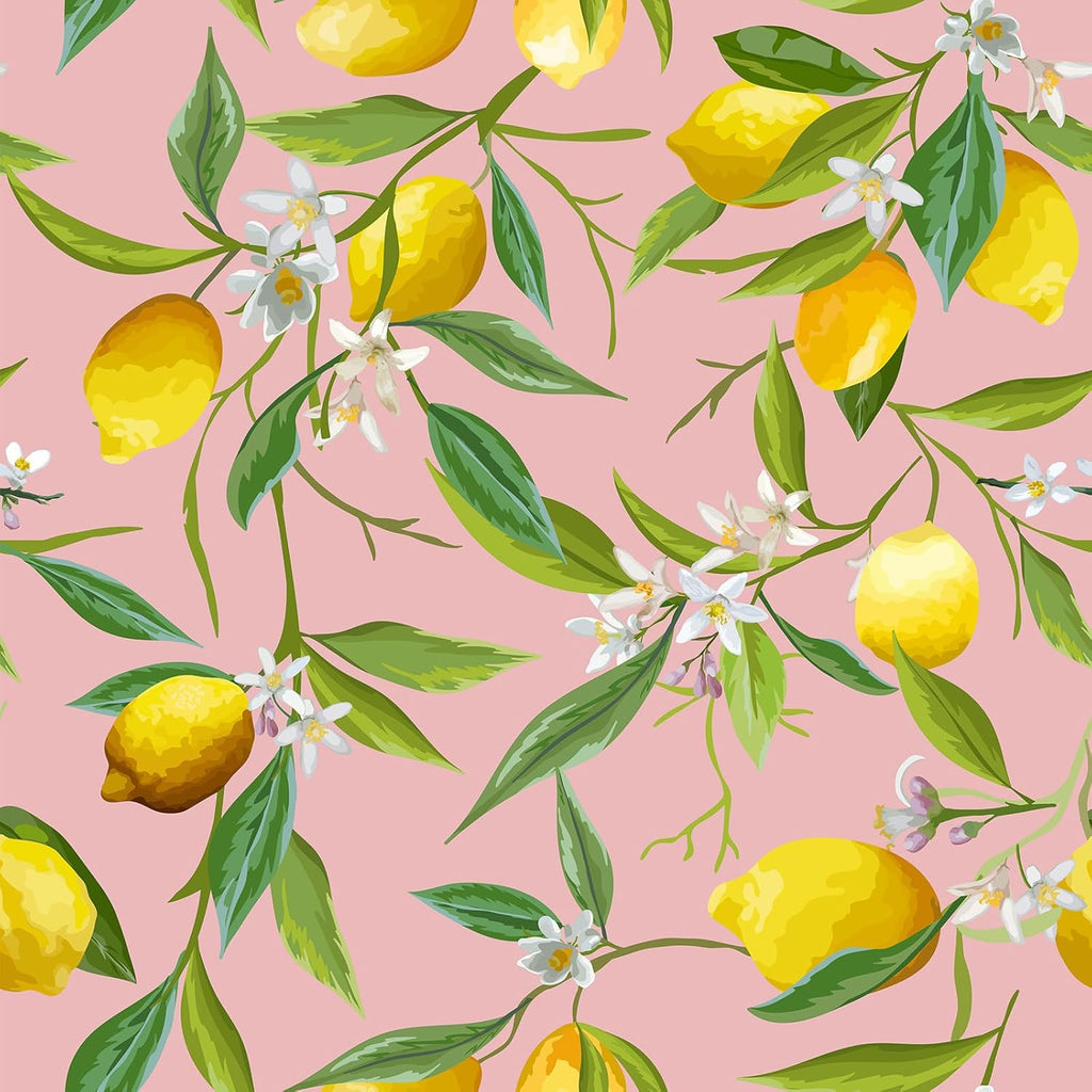 VEELIKE Pink Lemon Peel and Stick Wallpaper