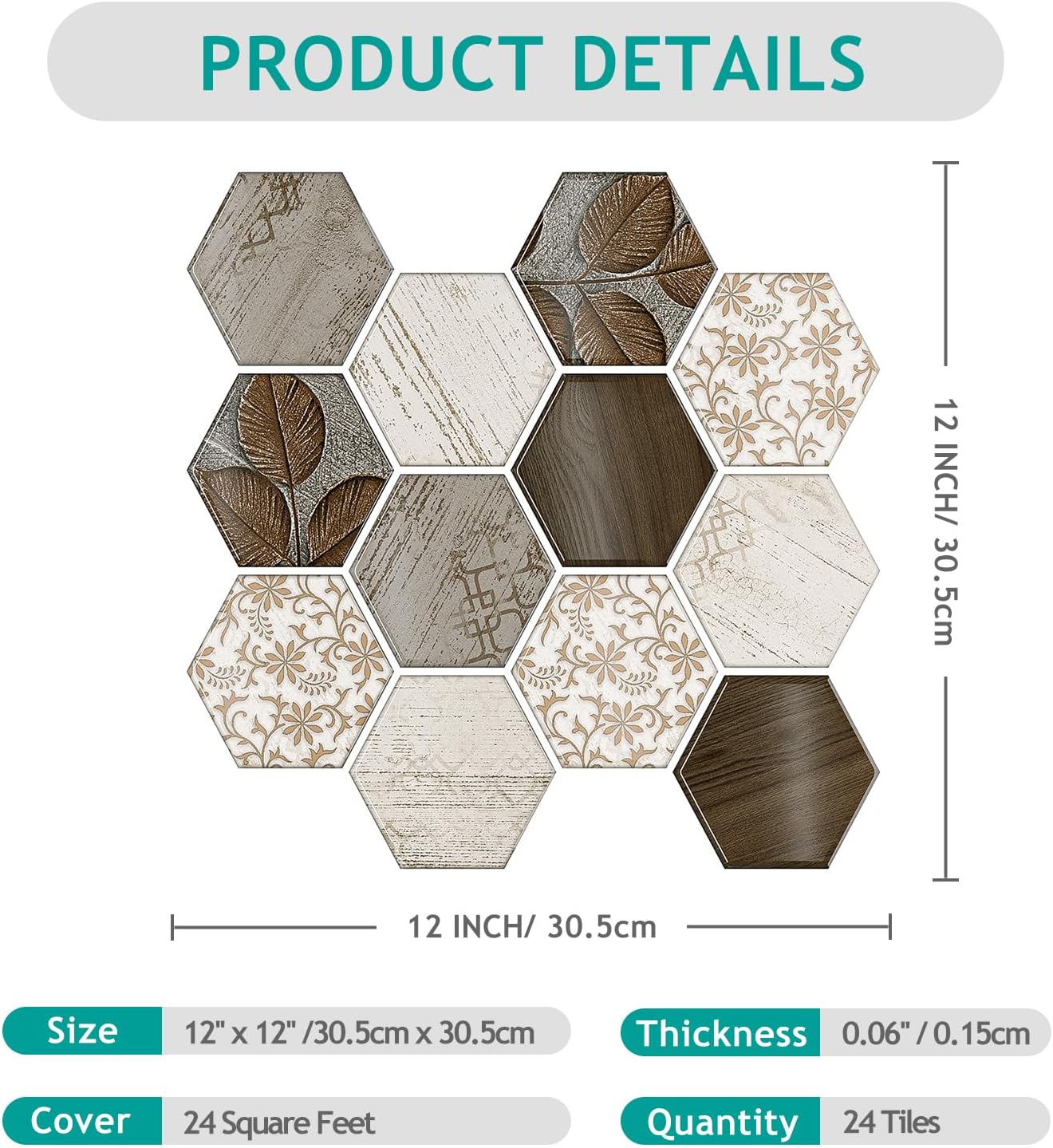 VEELIKE Hexagon Boho Peel and Stick Backsplash Tile – Veelike