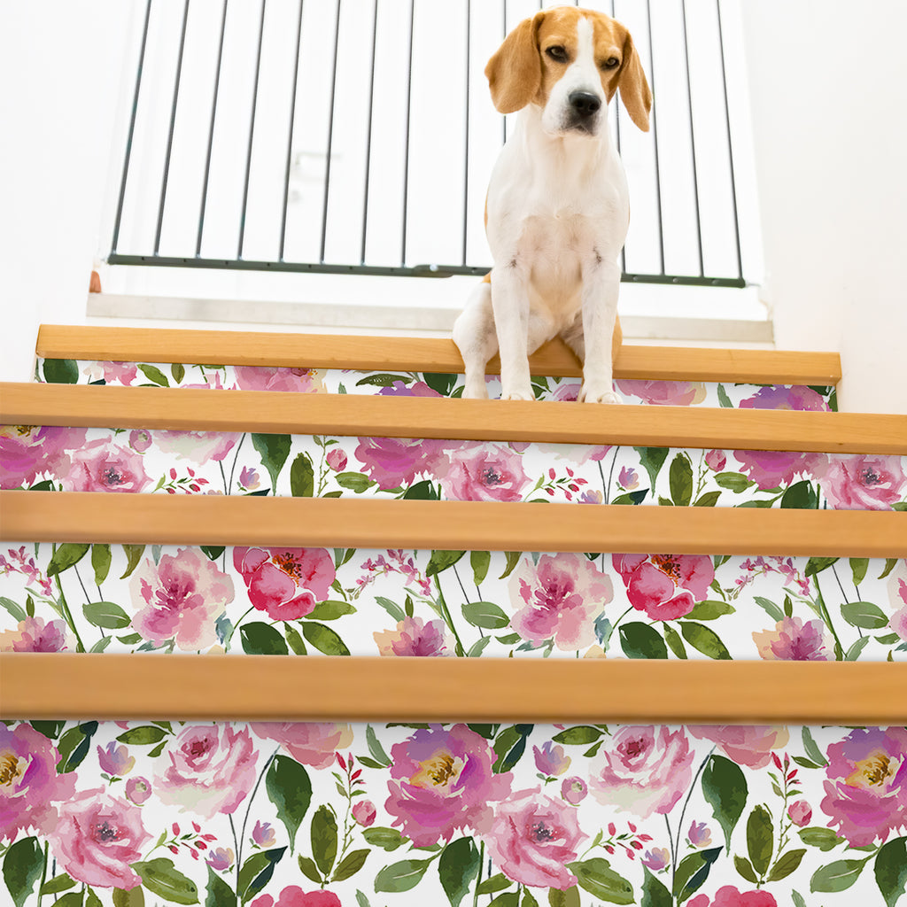 VEELIKE Watercolor Pink Peonies Floral Wallpaper – Veelike