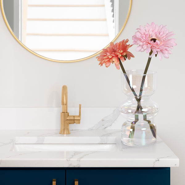 GarDream Iridescent Glass Vase, 7 Inch Tall