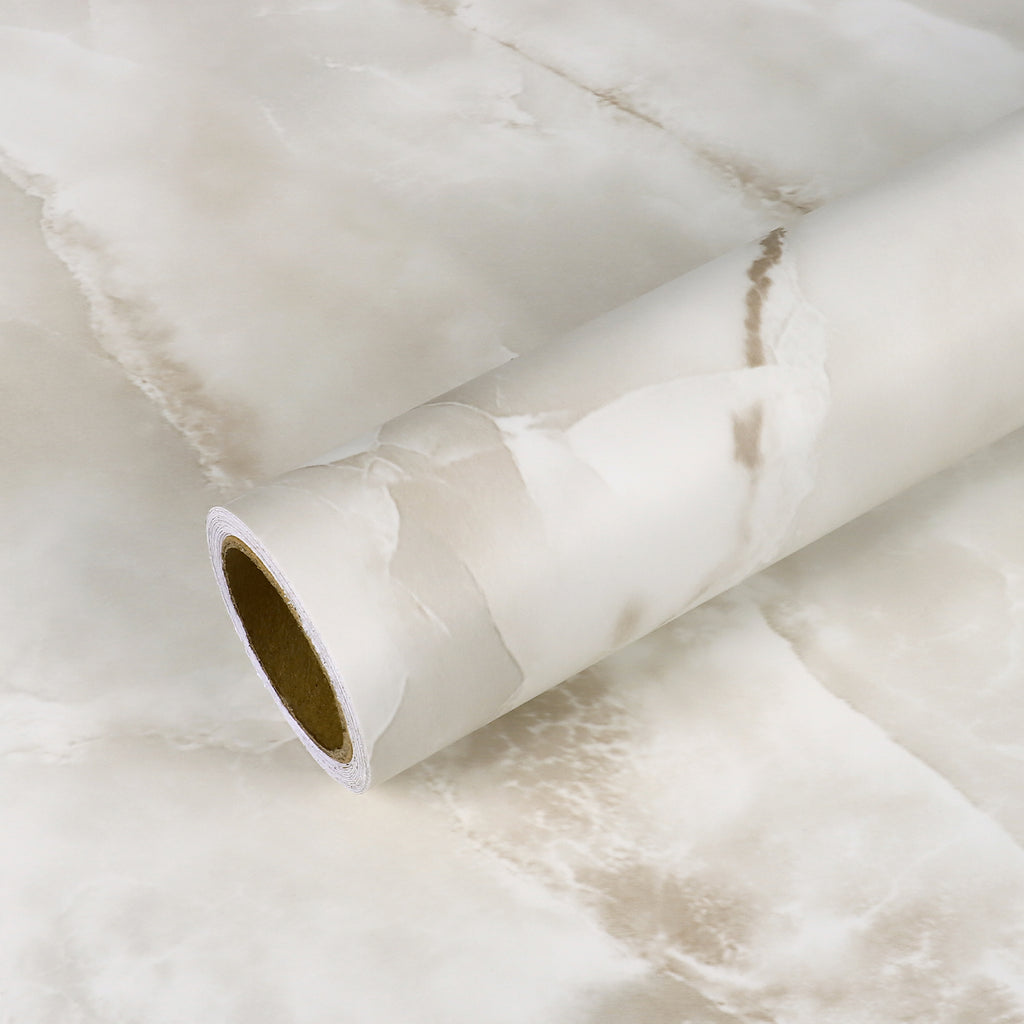 VEELIKE Cream Onyx Marble Contact Paper