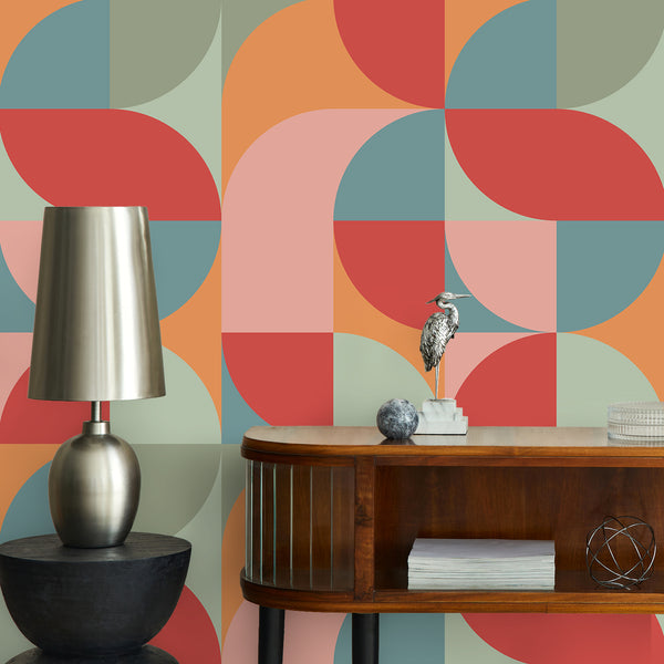 VEELIKE Colorful Modern Geometric Peel and Stick Wallpaper