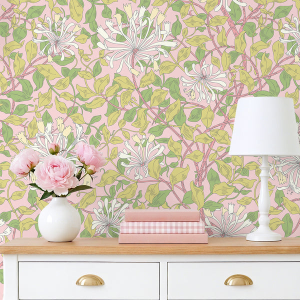 VEELIKE Vintage Honeysuckle Wallpaper