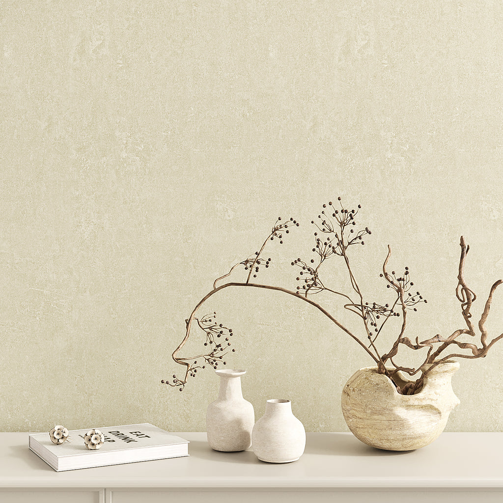 VEELIKE Cream Beige Concrete Wallpaper