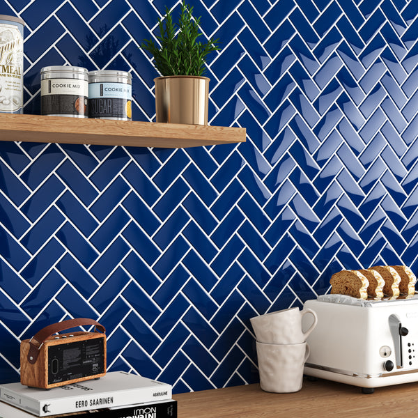 VEELIKE Royal Blue Kitchen Backsplash Tiles