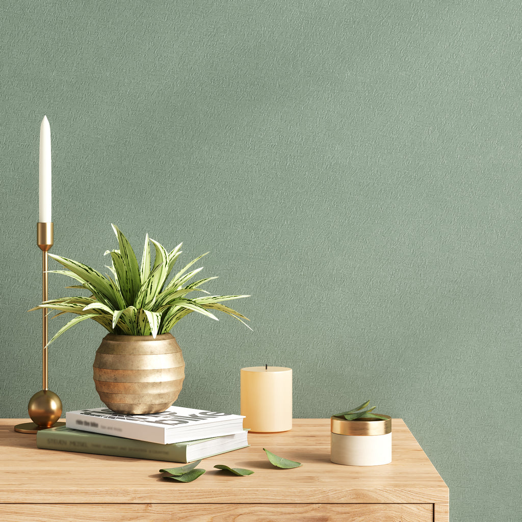 VEELIKE Sage Green Anaglypta Wallpaper