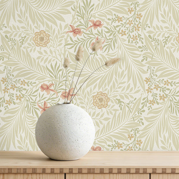 VEELIKE Cream Larkspur William Morris Wallpaper