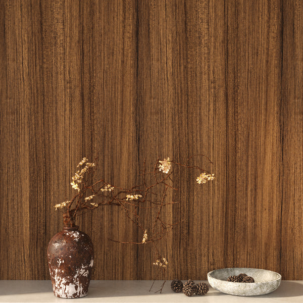 VEELIKE Brown Wood Grain Wallpaper