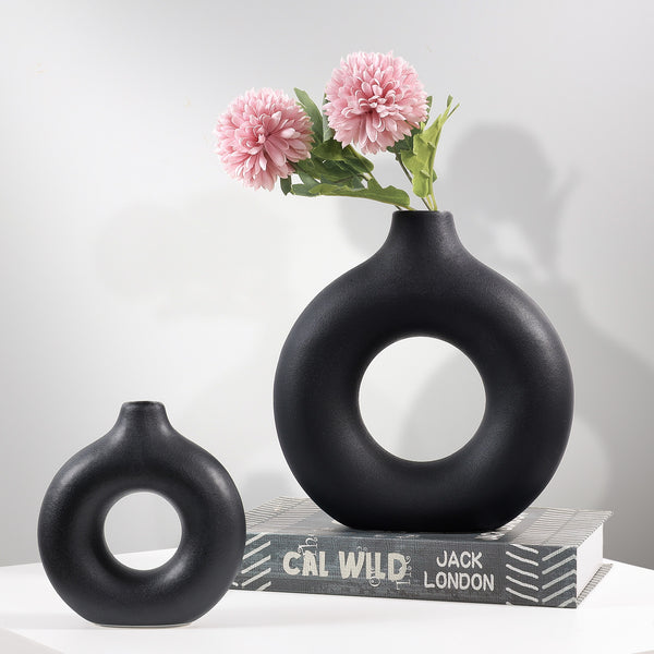 GarDream Black Donut Vase