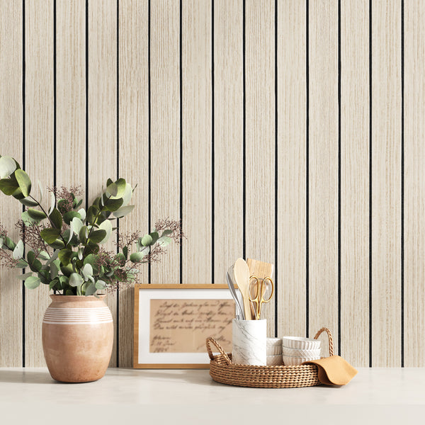 VEELIKE Large Roll Coastal Oak Wood Slat Wall Panels