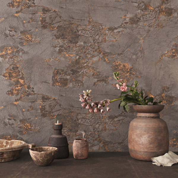 VEELIKE Thick Luxury Bronze Brown Marble Contact Paper