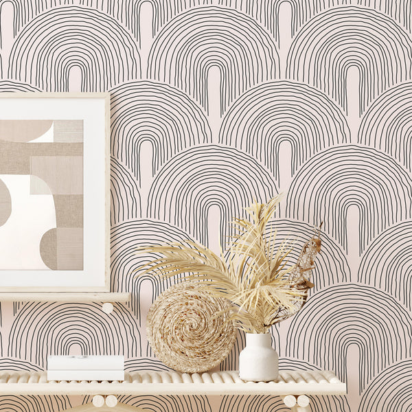 VEELIKE Boho Arcs Geometric Wallpaper