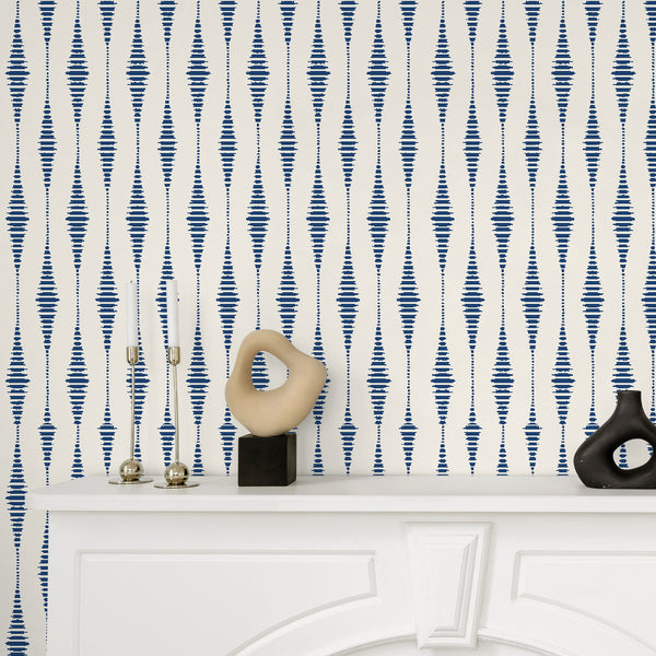 VEELIKE Coastal Blue Geometric Peel and Stick Wallpaper