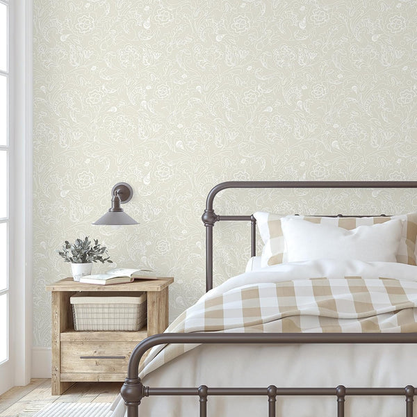VEELIKE Boho Baroque Floral Wallpaper