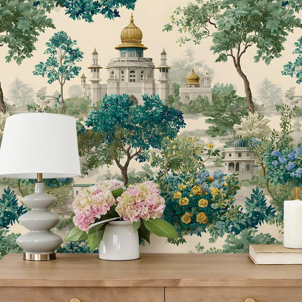 VEELIKE Vintage Grand Palace Garden Wallpaper