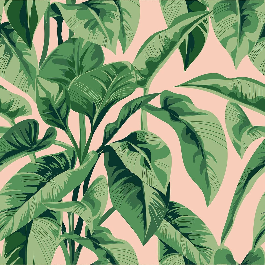 VEELIKE Pink Palm Tree Wallpaper