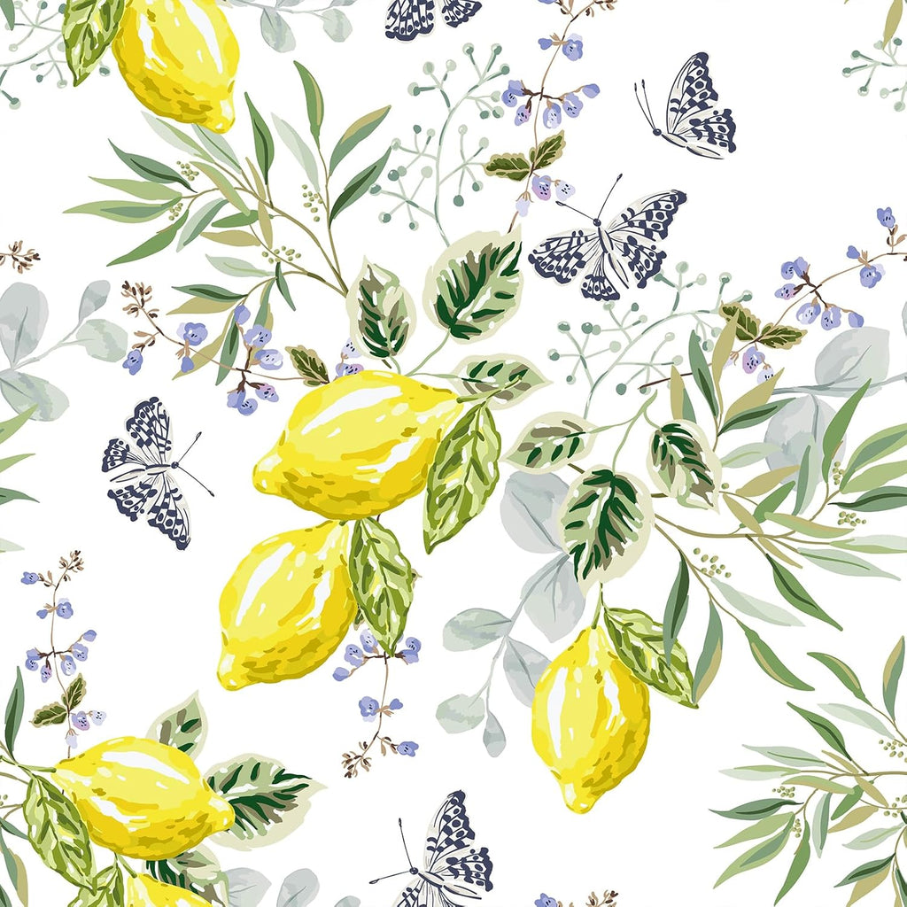 VEELIKE Watercolor Butterflies Lemon Wallpaper
