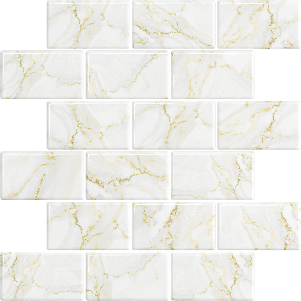 Gold Marble Peel and Stick Backsplash Tile