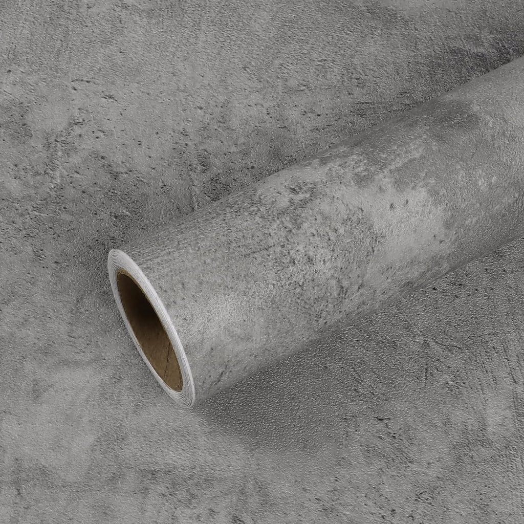 VEELIKE Grey Concrete Wallpaper