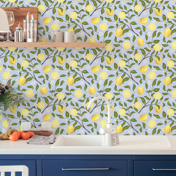 VEELIKE Lemon Branches Fruit Wallpaper