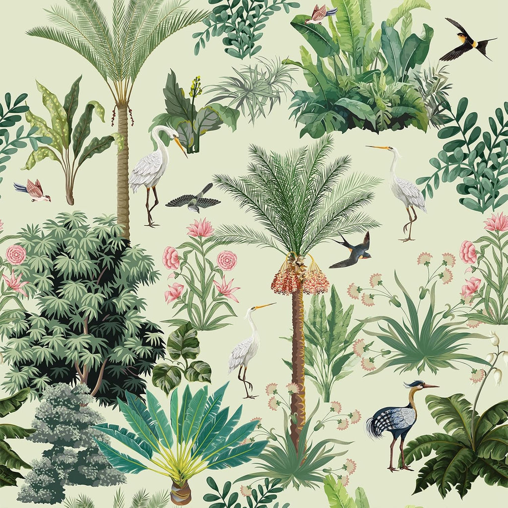 VEELIKE Green Forest Tropical Wallpaper