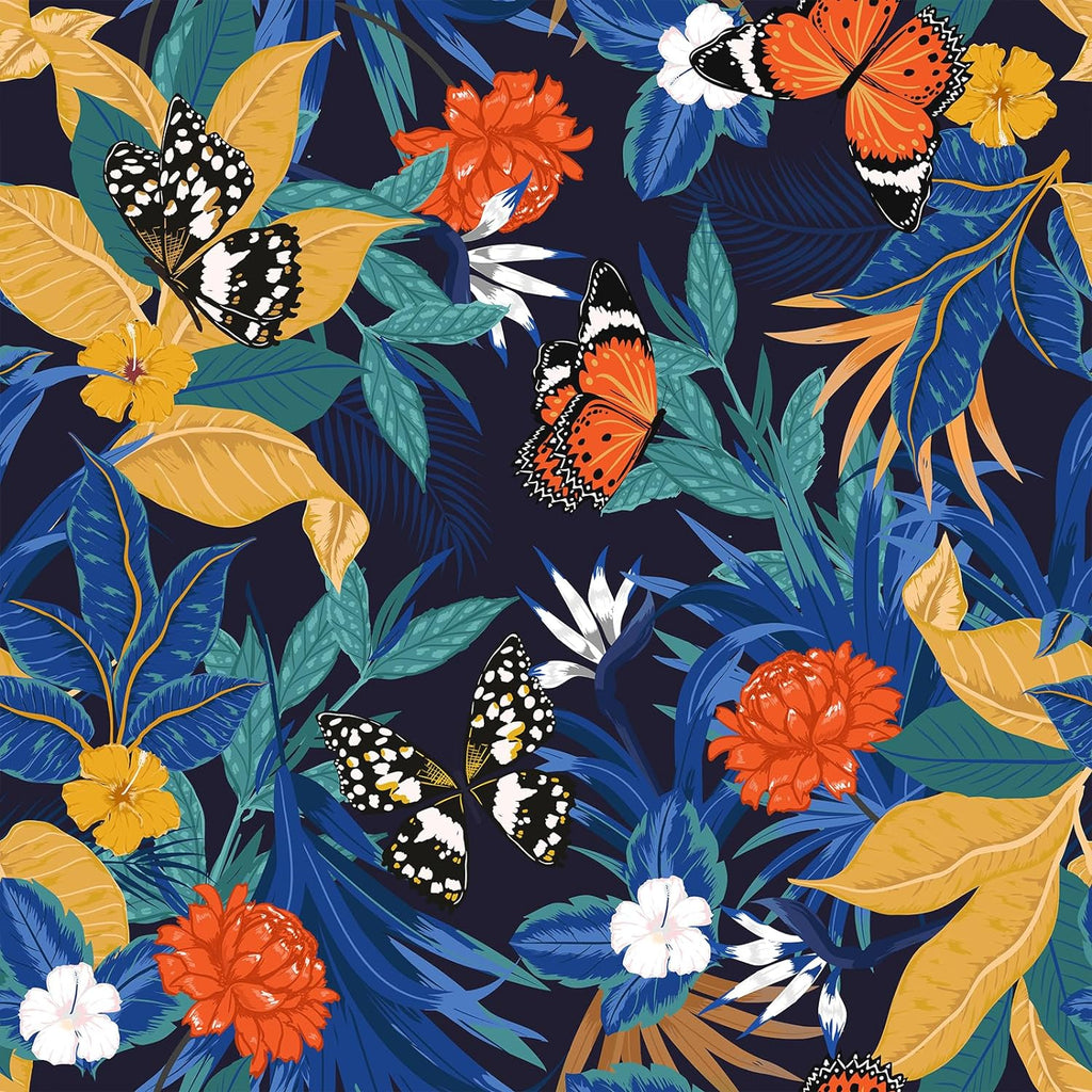 VEELIKE Dark Tropical Butterflies Wallpaper