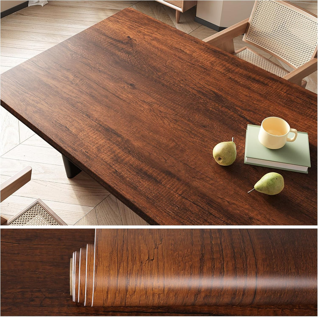 VEELIKE Auburn Cherry Wood Contact Paper