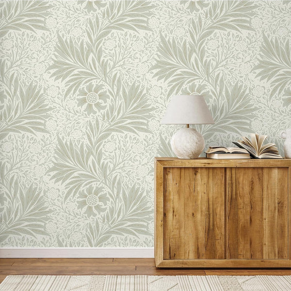 VEELIKE Boho Cream Marigold Floral Wallpaper