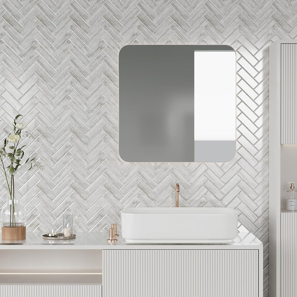 Aazon.co: W&S 24 PCS Dust Gray Peel And Stick Backsplash, Stick On - View #3