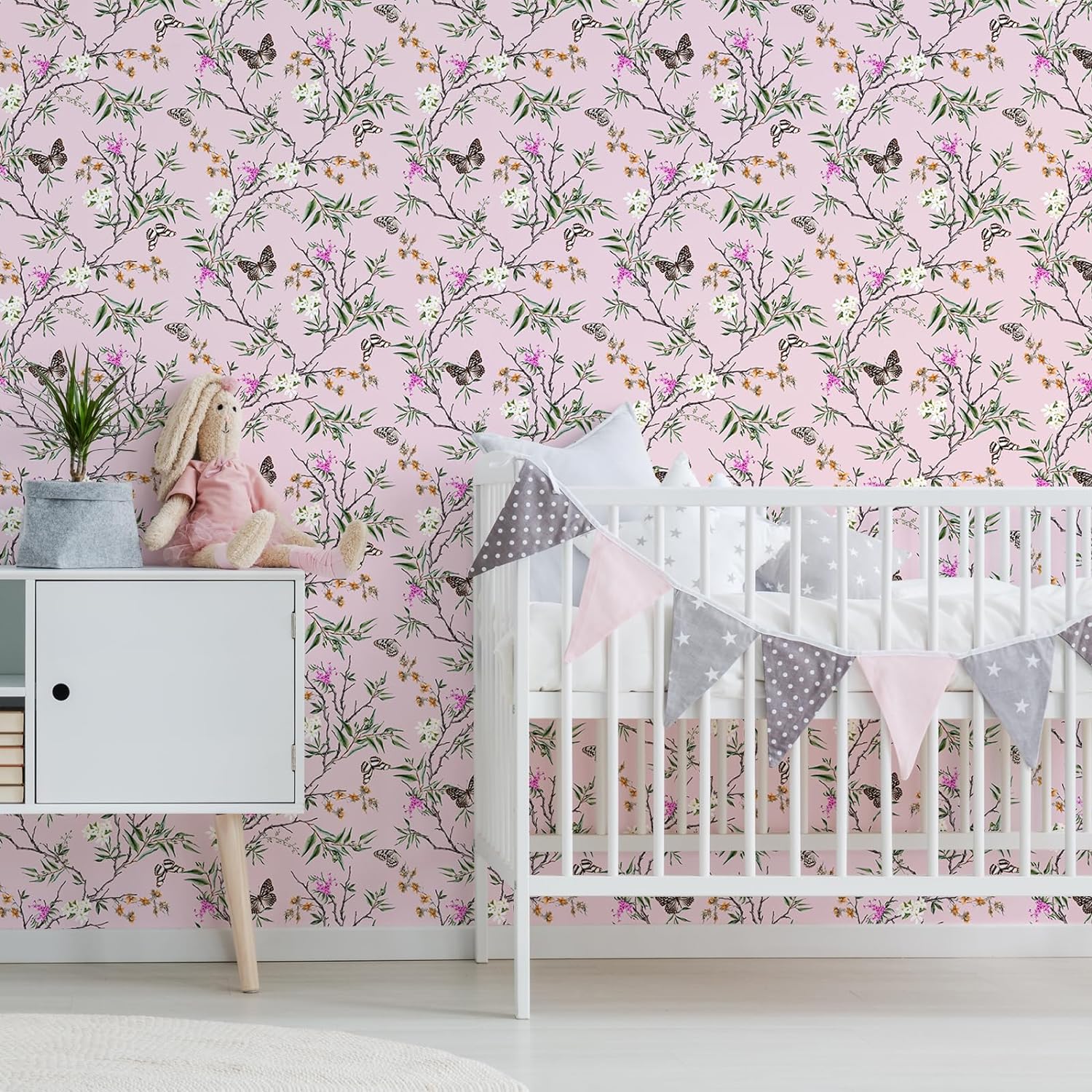 VEELIKE Pink Floral Peel and Stick Wallpaper – Veelike