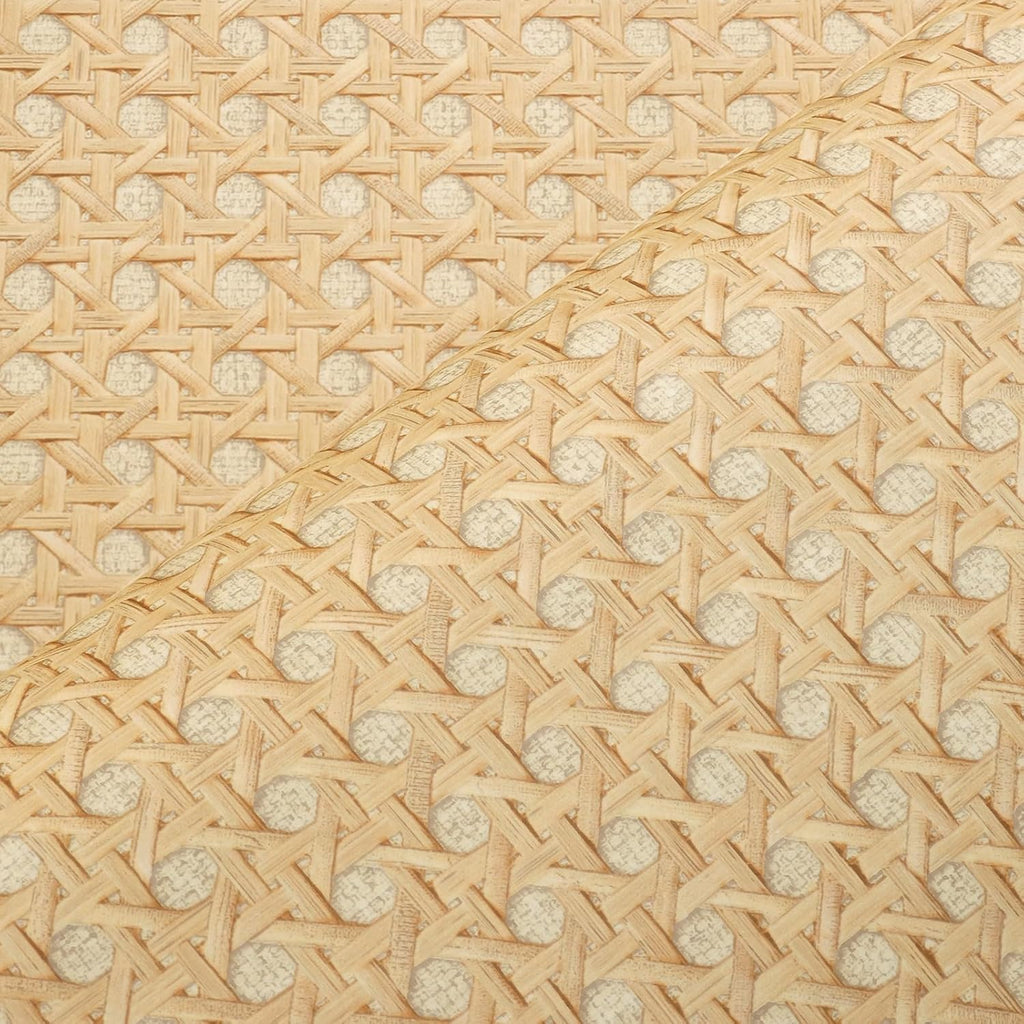 VEELIKE Natural Brown Rattan Peel and Stick Wallpaper