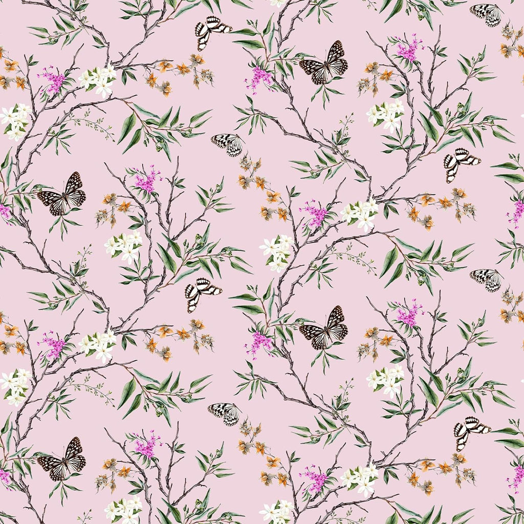 VEELIKE Pink Floral Peel and Stick Wallpaper