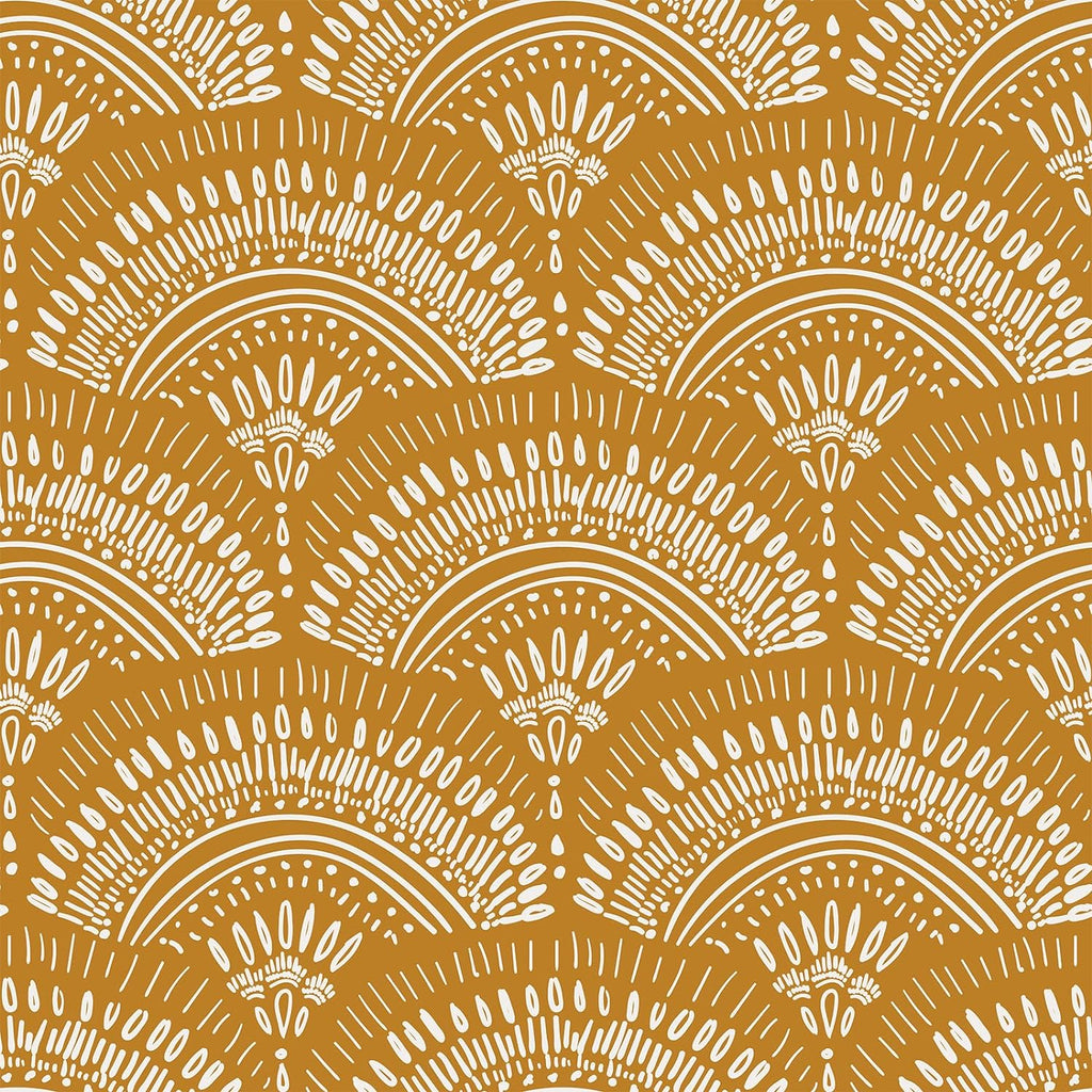 VEELIKE Mustard Yellow Geometric Wallpaper