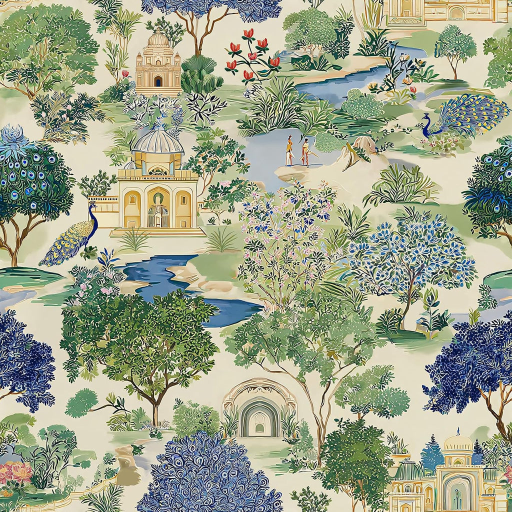 VEELIKE Vintage Chinoiserie Peacock Wallpaper