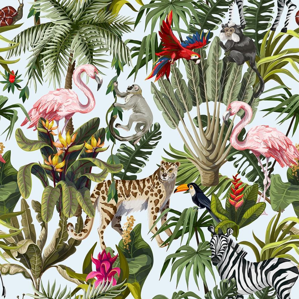 VEELIKE Exotic Jungle Animal Wallpaper