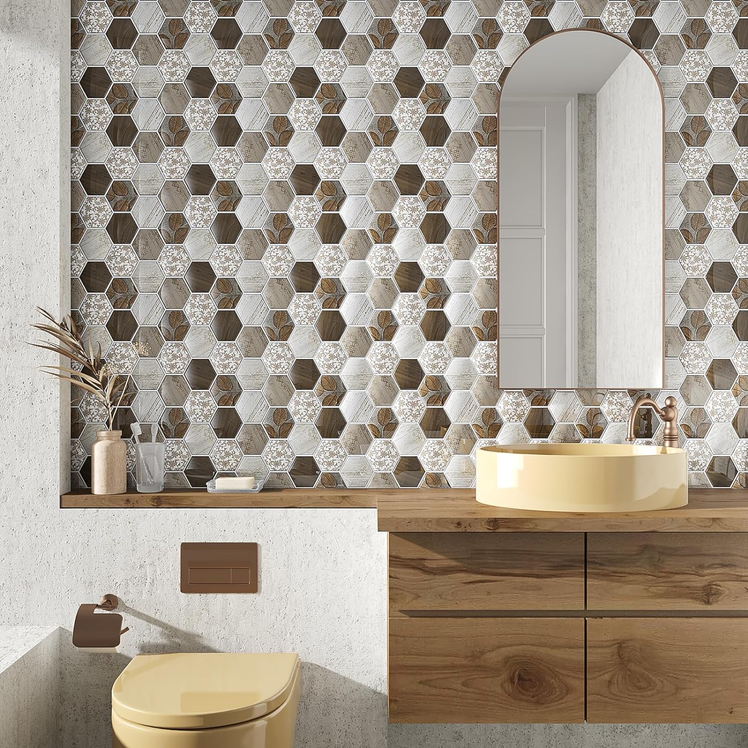 VEELIKE Hexagon Boho Peel and Stick Backsplash Tile – Veelike