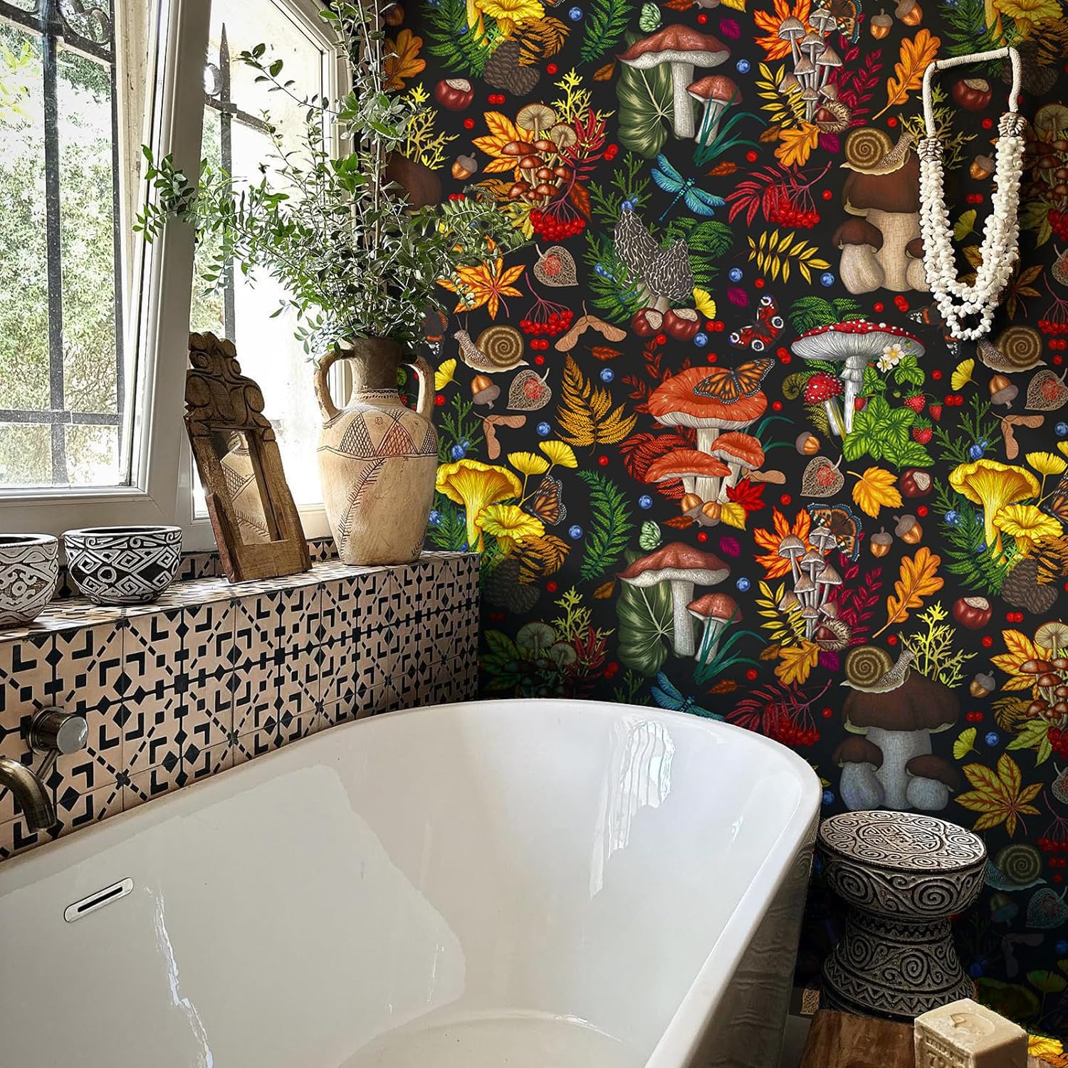 VEELIKE Dark Whimsical Mushroom Wallpaper Veelike