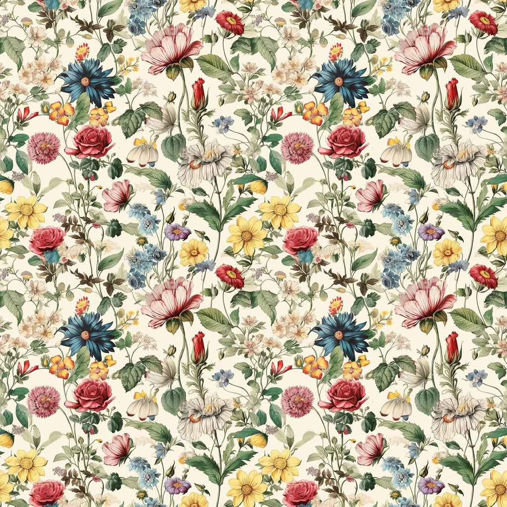 VEELIKE Retro Wildflowers Peel and Stick Floral Wallpaper