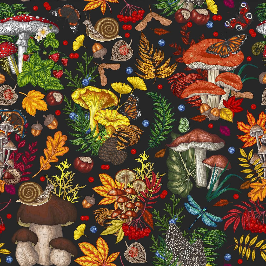 VEELIKE Dark Whimsical Mushroom Wallpaper