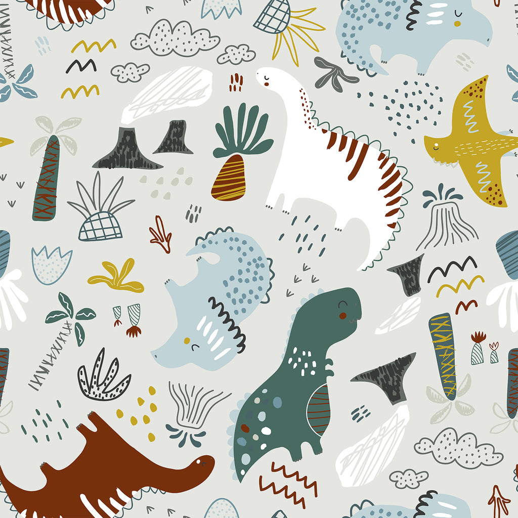 VEELIKE Hand Draw Dinosaurs Wallpaper
